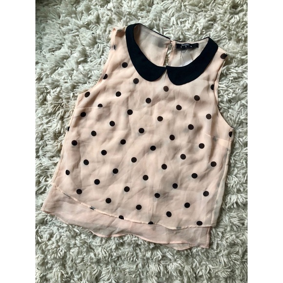 Bershka Tops - NWT Bershka blush sleeveless polka dot blouse